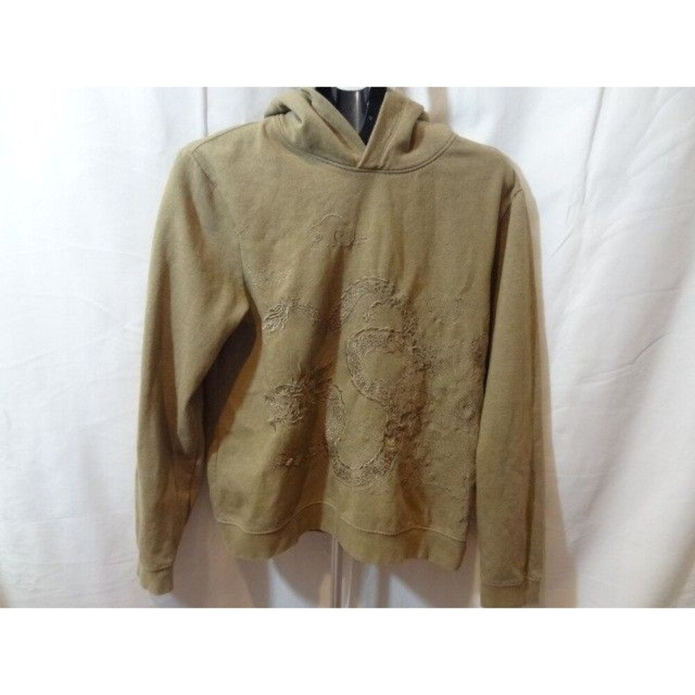 blind rooster hoodie embroidered Dragon Streetwear Tan Sweatshirt Size Small